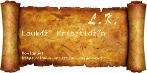 Laukó Krisztián névjegykártya